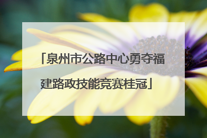 泉州市公路中心勇夺福建路政技能竞赛桂冠