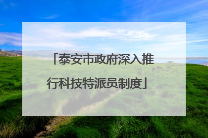 泰安市政府深入推行科技特派员制度