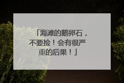 海滩的鹅卵石，不要捡！会有很严重的后果！