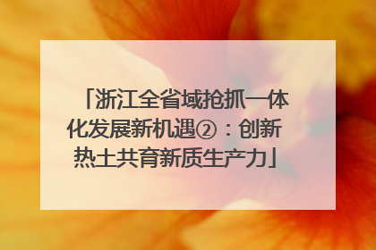 浙江全省域抢抓一体化发展新机遇②：创新热土共育新质生产力