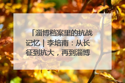 淄博档案里的抗战记忆｜李培南：从长征到抗大，再到淄博的革命足迹