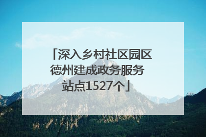 深入乡村社区园区 德州建成政务服务站点1527个