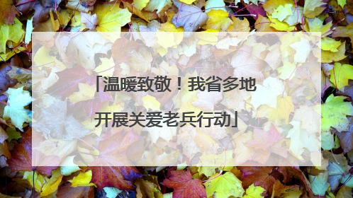 温暖致敬！我省多地开展关爱老兵行动