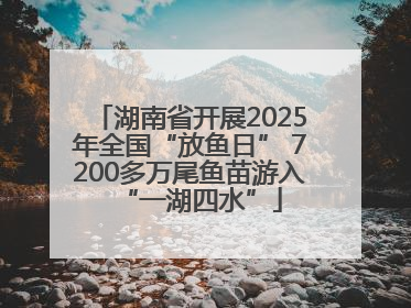 湖南省开展2025年全国“放鱼日” 7200多万尾鱼苗游入“一湖四水”