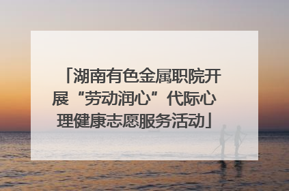 湖南有色金属职院开展“劳动润心”代际心理健康志愿服务活动