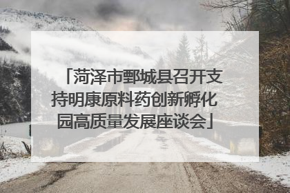菏泽市鄄城县召开支持明康原料药创新孵化园高质量发展座谈会