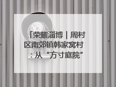 荣耀淄博｜周村区南郊镇韩家窝村：从“方寸庭院”到“全域文明”，乡村振兴的“美学革命”