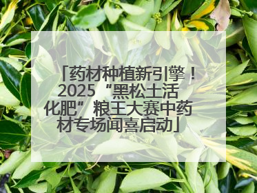 药材种植新引擎！2025“黑松土活化肥”粮王大赛中药材专场闻喜启动