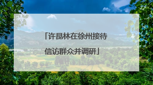 许昆林在徐州接待信访群众并调研