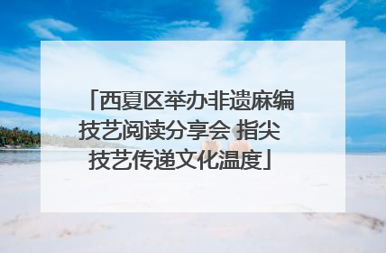 西夏区举办非遗麻编技艺阅读分享会 指尖技艺传递文化温度