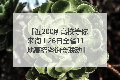 近200所高校等你来询！26日全省11地高招咨询会联动