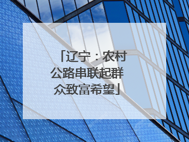 辽宁：农村公路串联起群众致富希望