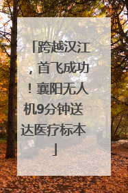 跨越汉江，首飞成功！襄阳无人机9分钟送达医疗标本