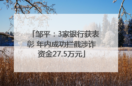 邹平：3家银行获表彰 年内成功拦截涉诈资金27.5万元