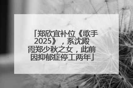 郑欣宜补位《歌手2025》，系沈殿霞郑少秋之女，此前因抑郁症停工两年