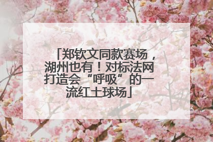 郑钦文同款赛场，湖州也有！对标法网打造会“呼吸”的一流红土球场