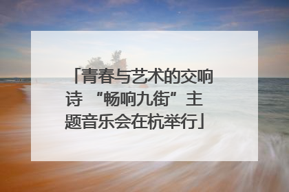 青春与艺术的交响诗 “畅响九街”主题音乐会在杭举行