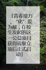 青春接力，“化”爱为献，在校生发起的这一公益项目获得省级立项后正式启动