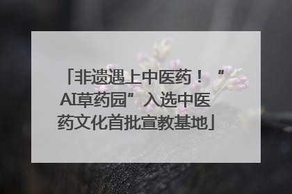 非遗遇上中医药！“AI草药园”入选中医药文化首批宣教基地