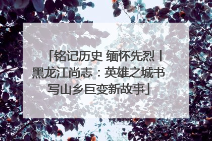 铭记历史 缅怀先烈丨黑龙江尚志：英雄之城书写山乡巨变新故事