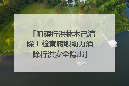 阻碍行洪林木已清除！检察履职助力消除行洪安全隐患