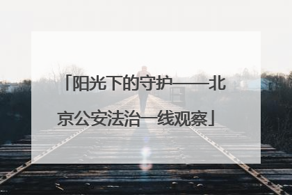 阳光下的守护——北京公安法治一线观察
