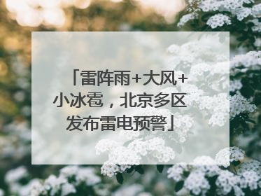 雷阵雨+大风+小冰雹，北京多区发布雷电预警