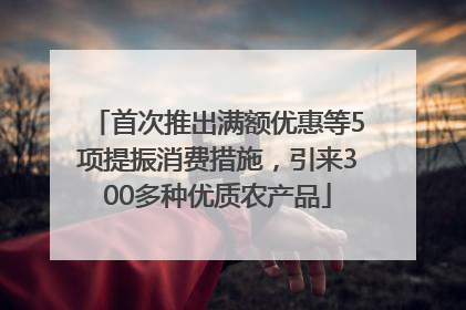 首次推出满额优惠等5项提振消费措施，引来300多种优质农产品