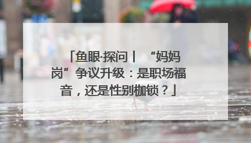 鱼眼·探问丨 “妈妈岗”争议升级：是职场福音，还是性别枷锁？
