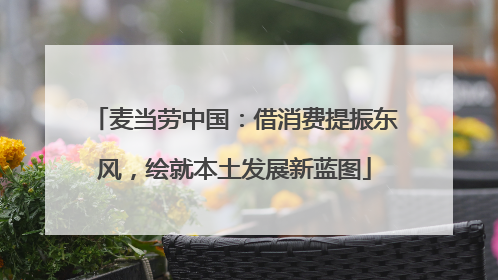 麦当劳中国：借消费提振东风，绘就本土发展新蓝图
