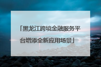 黑龙江跨境金融服务平台增添全新应用场景