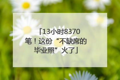13小时8370笔！这份“不缺席的毕业照”火了