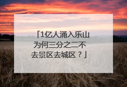 1亿人涌入乐山 为何三分之二不去景区去城区？