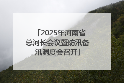 2025年河南省总河长会议暨防汛备汛调度会召开