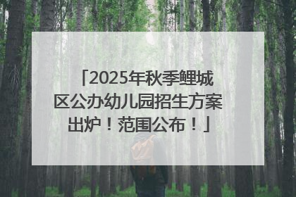2025年秋季鲤城区公办幼儿园招生方案出炉！范围公布！