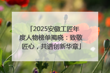2025安徽工匠年度人物榜单揭晓：致敬匠心，共谱创新华章