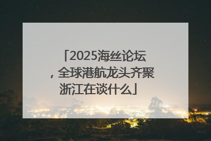 2025海丝论坛，全球港航龙头齐聚浙江在谈什么