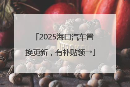 2025海口汽车置换更新，有补贴领→