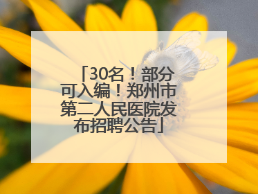 30名！部分可入编！郑州市第二人民医院发布招聘公告