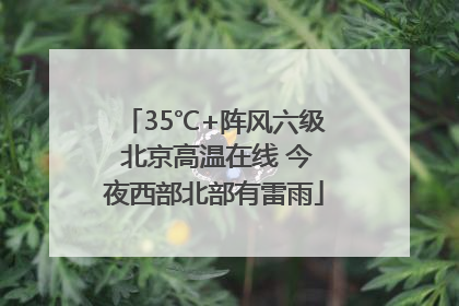 35℃+阵风六级 北京高温在线 今夜西部北部有雷雨