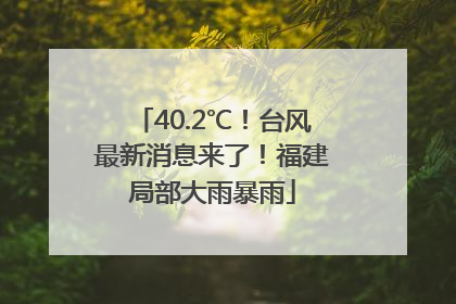 40.2℃！台风最新消息来了！福建局部大雨暴雨