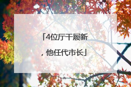 4位厅干履新，他任代市长