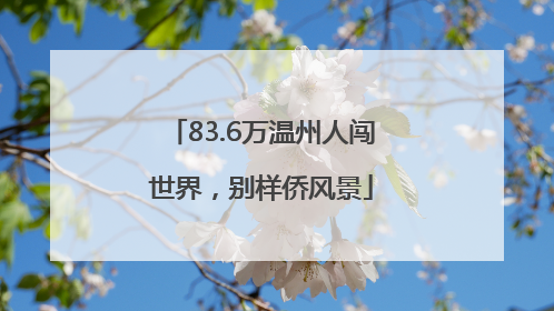 83.6万温州人闯世界，别样侨风景